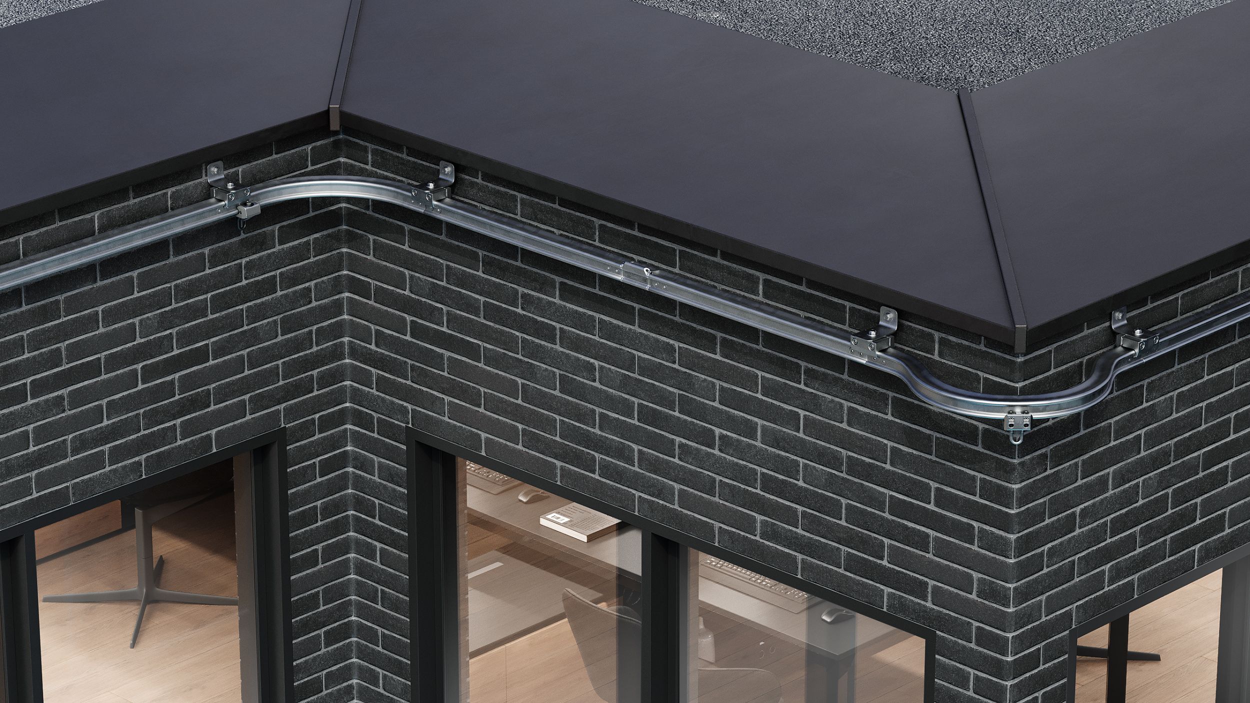 Анкерная линия горизонтальная жёсткая UNA