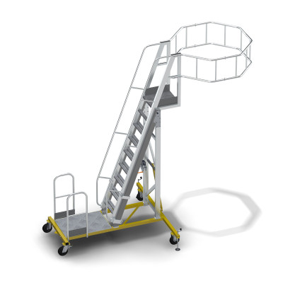 Мобильная вышка-стремянка алюминиевая с платформой ВСА-Н